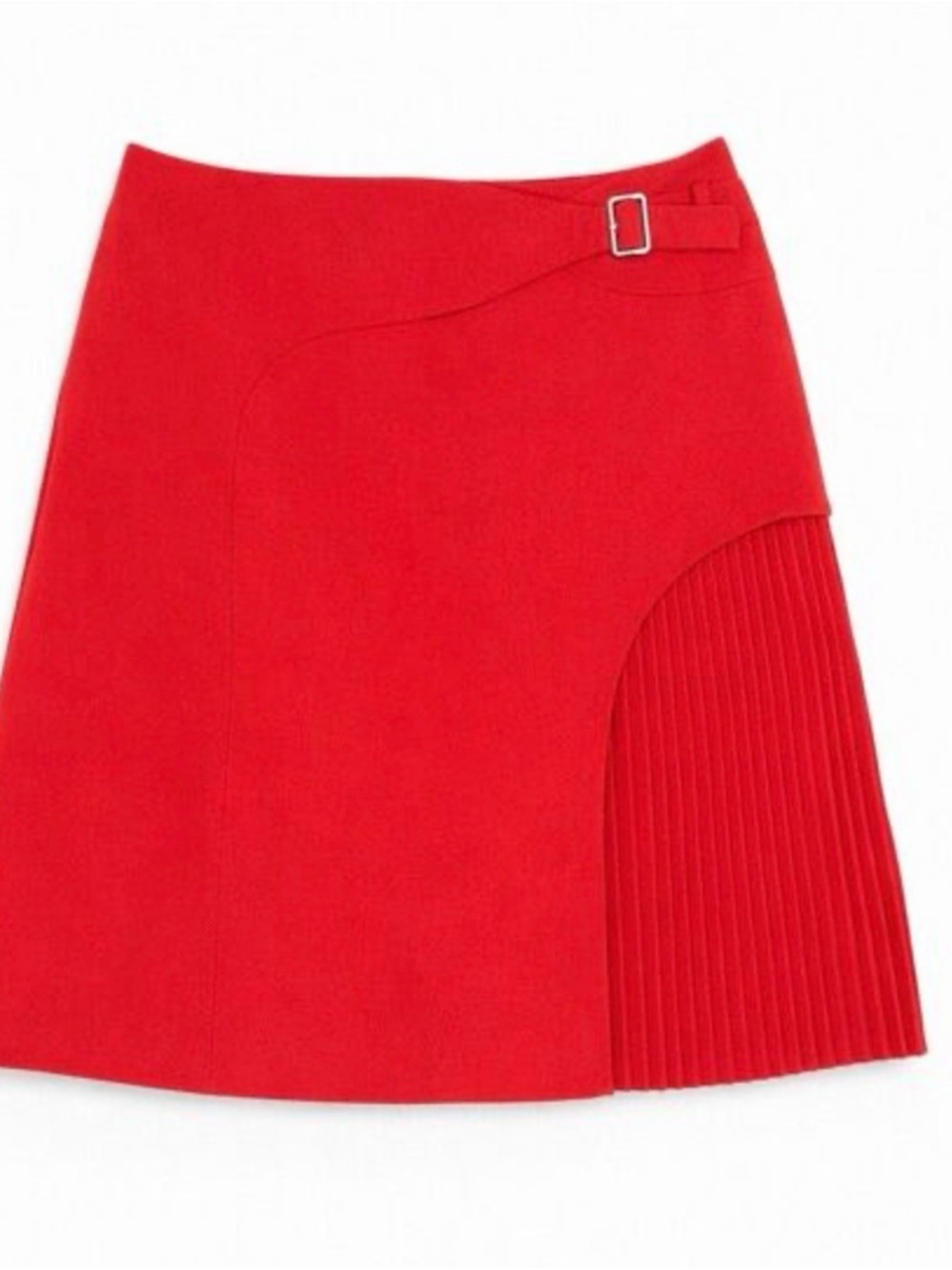 ❤️NWT Karen Millen Red Pleated Panel A-Line Skirt